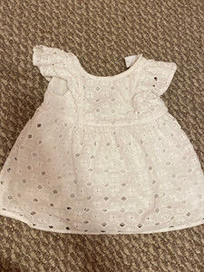 Nordstrom 6 month white dress with diaper cover